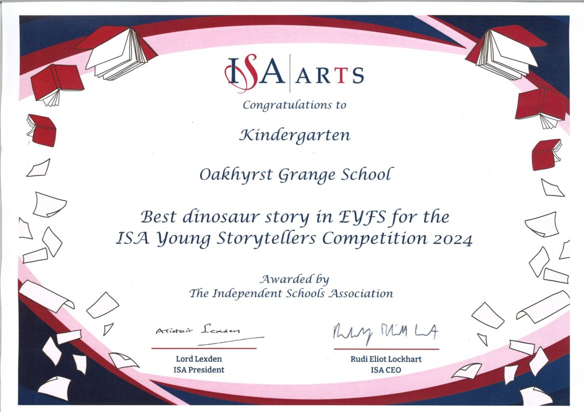 KG ISA winning story telling certificate